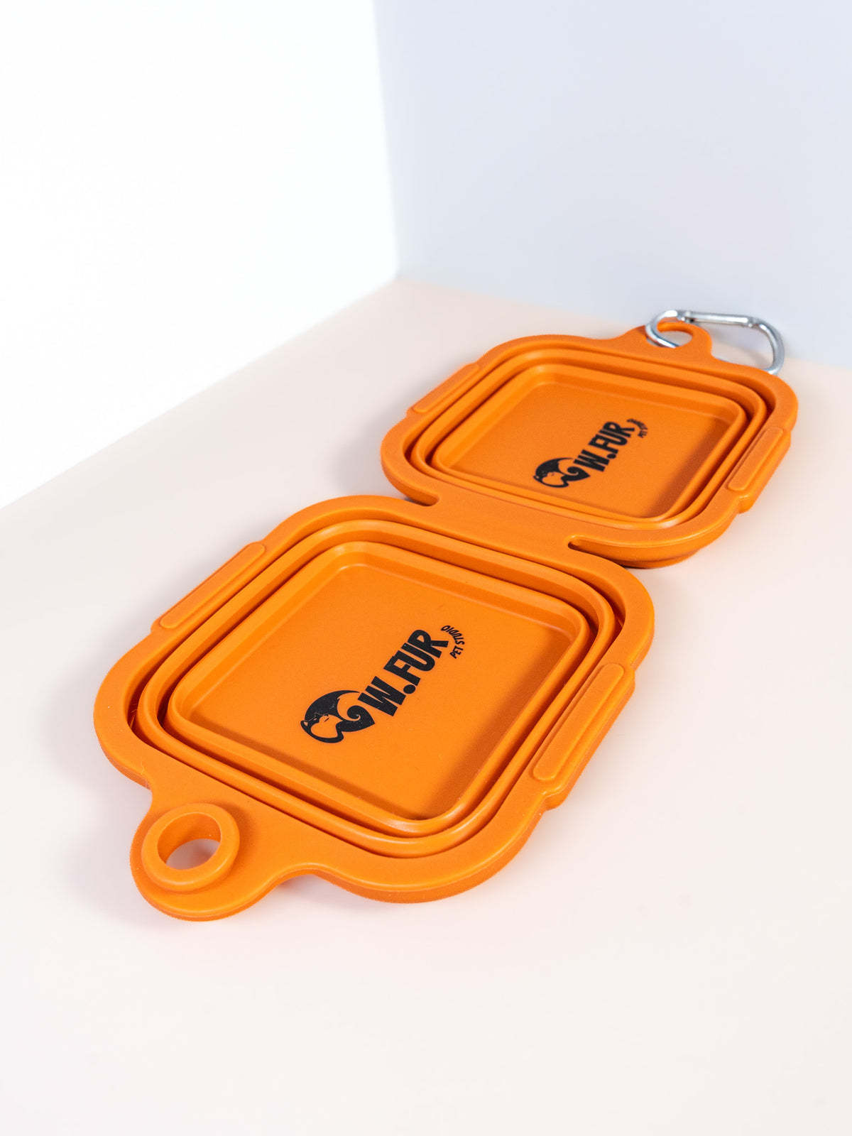 Collapsible Dual Pet Bowl with Clip - Portable Silicone Feeder