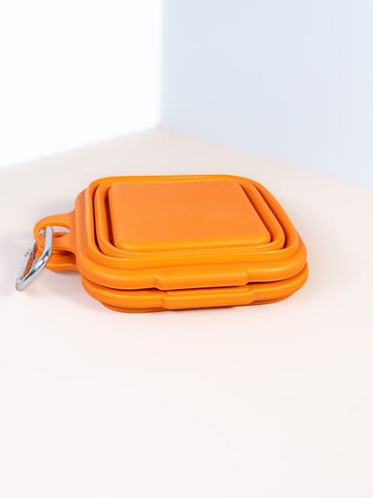 Collapsible Dual Pet Bowl with Clip - Portable Silicone Feeder