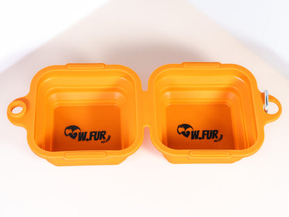 Collapsible Dual Pet Bowl with Clip - Portable Silicone Feeder