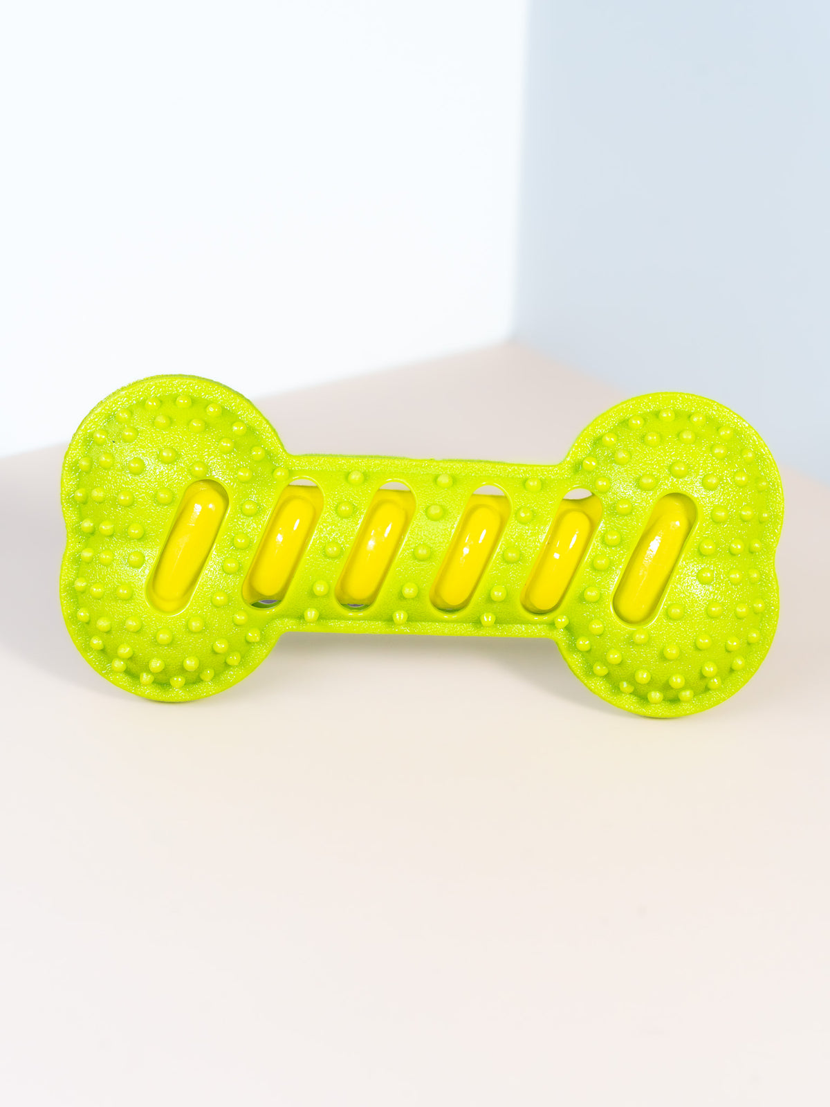Squeaky Textured Silicone Bone Dog Chew Toy