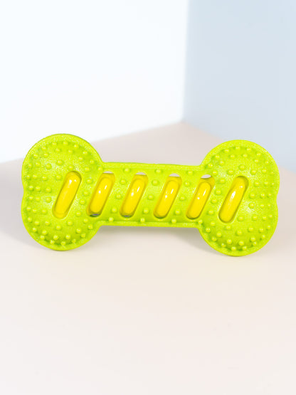 Squeaky Textured Silicone Bone Dog Chew Toy