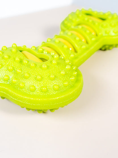 Squeaky Textured Silicone Bone Dog Chew Toy