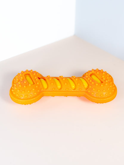 Squeaky Textured Silicone Bone Dog Chew Toy