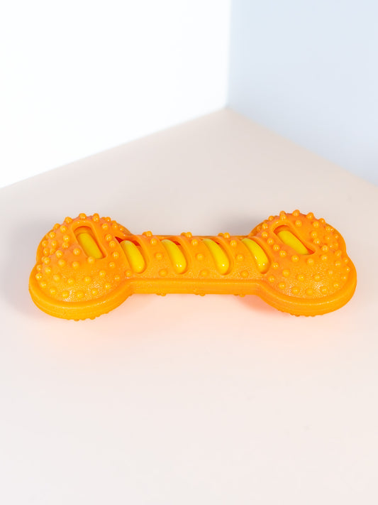 Squeaky Textured Silicone Bone Dog Chew Toy