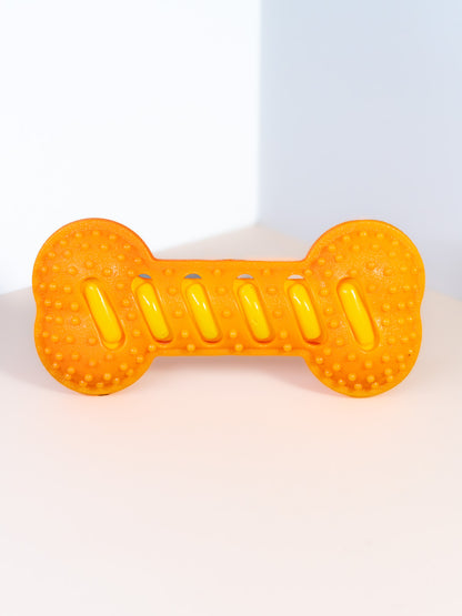 Squeaky Textured Silicone Bone Dog Chew Toy