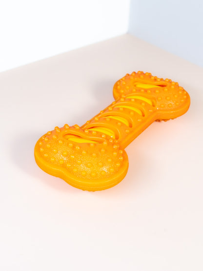 Squeaky Textured Silicone Bone Dog Chew Toy