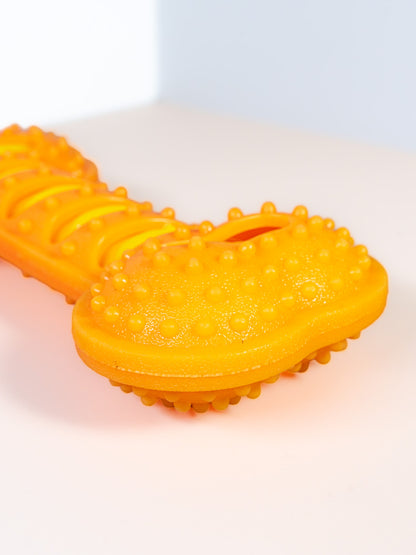 Squeaky Textured Silicone Bone Dog Chew Toy