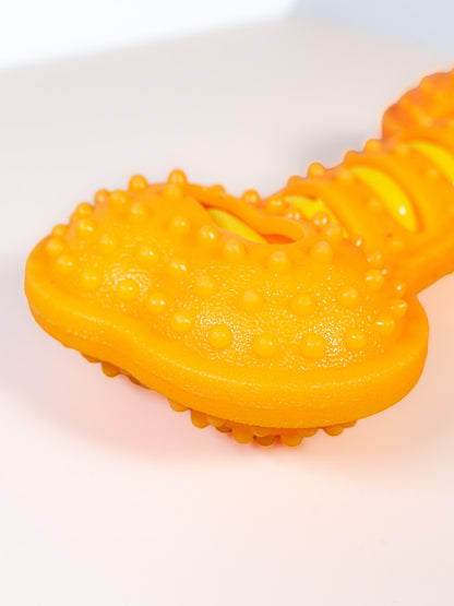 Squeaky Textured Silicone Bone Dog Chew Toy